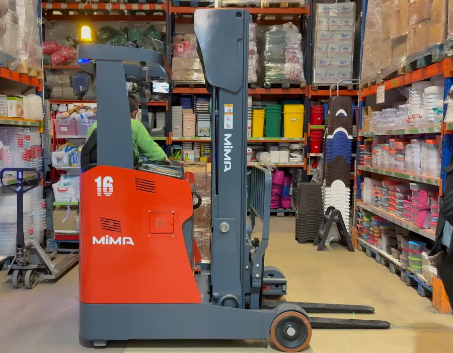 Electric forklift used in a retail or supermarket operation