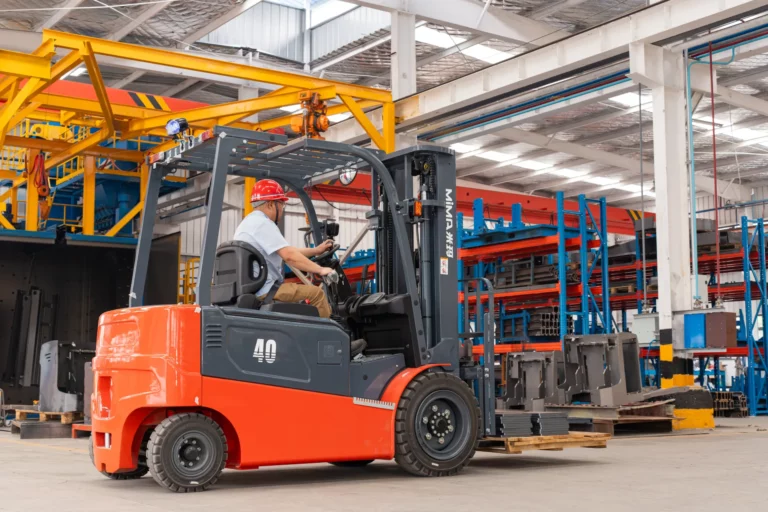 Electric forklift supporting a manufacturing operation